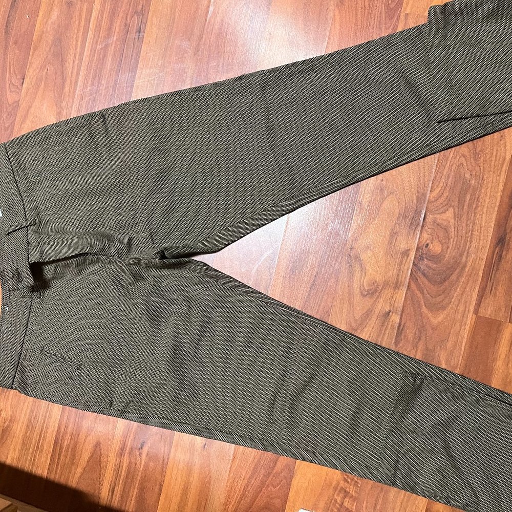 Herringbone Trousers in Brown, Long Fit